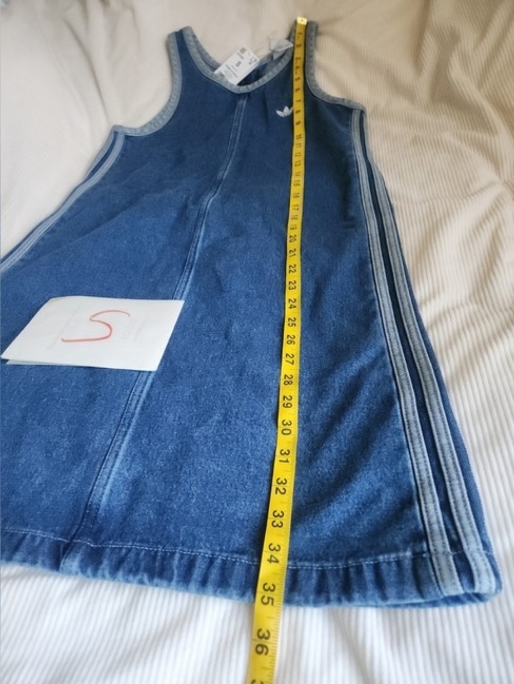 Adidas Women's Denim Tank Dress Indigo Denim 100 Cotton Nwt - Picture 7 of 16